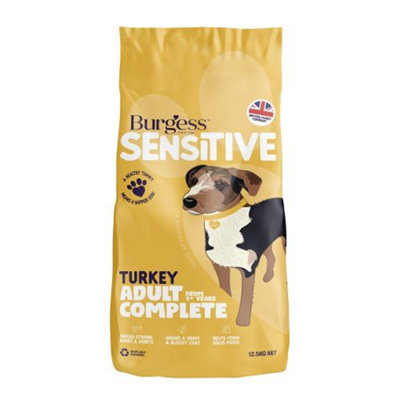 Burgess Sensitive Adult Dog Turkey & Rice 12.5Kg from B&Q