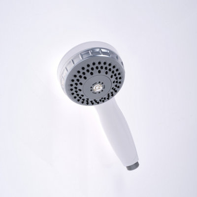 Aqualisa 215021 Varispray 3-Spray Pattern Adjustable Shower HeadWhite/chrome from B&Q