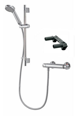 Aqualisa Midas Md100Ebar Thermostatic Mixer Shower With Adjustable Head & Fixing Bracket Chrome from B&Q