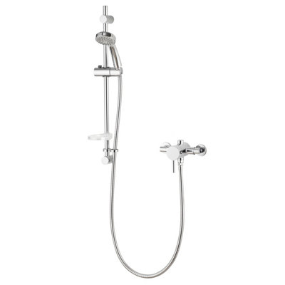 Aqualisa Sierra Chrome Effect Rear Fed Manual Mixer Shower & 1.5M Hose Length from B&Q