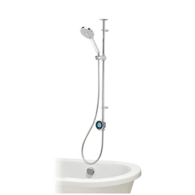 Aqualisa Optic Q Ceiling Fed Exposed Valve Gravity-Pumped Smart Digital Mixer Shower With Overflow Bath Filler & Adjustable Head from B&Q