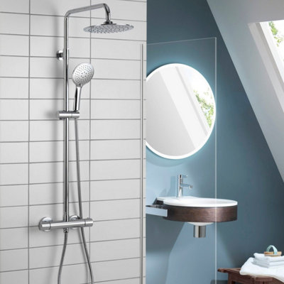 Aqualisa Deco Thermostatic Mixer Shower Round Bar Valve Chrome Deco.rnd.sc.ch from B&Q