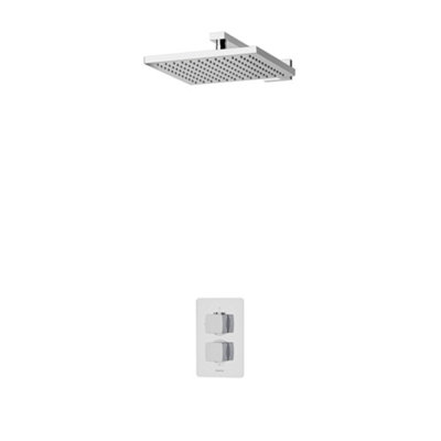 Aqualisa Drmdcv1.fw.sqr Dream Concealed Thermostatic Mixer Shower Single Outlet With Wall Fixed HeadSquare Chrome from B&Q