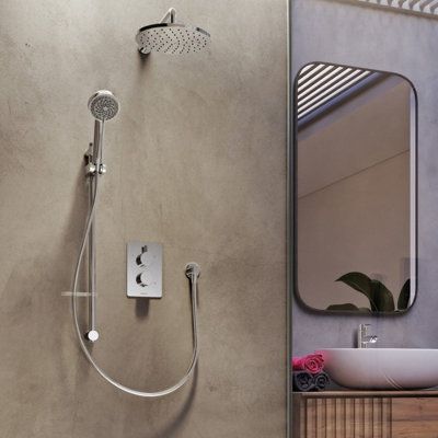 Aqualisa Dream Bathroom Thermostatic Concealed Mixer Shower Round Twin Head Set from B&Q