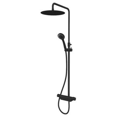 Aqualisa Midas Md220Sc.mb Thermostatic Column Mixer Shower Matt Black from B&Q