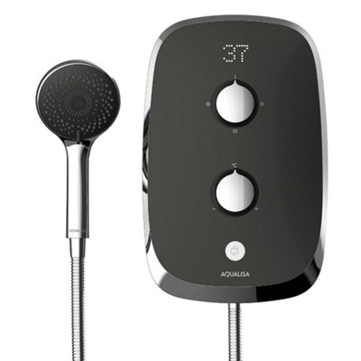 Aqualisa 8.5Kw Emotion Space Electric Shower Digital Display + Riser Grey