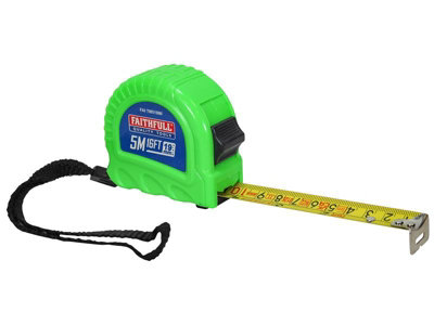 Faithfull  Twin Lock Tape Measure 5M/16Ft (Width 19mm) Faitm519Mi from B&Q