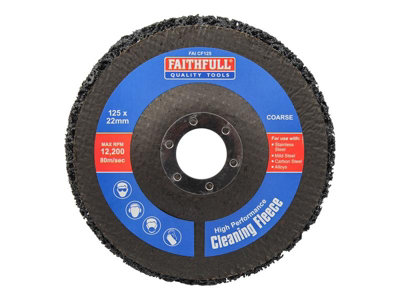Faithfull  Cleaning Fleece Disc Coarse 125 X 22mm Faicf125 from B&Q
