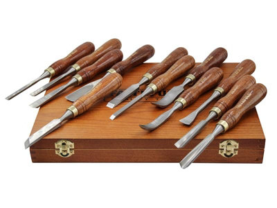 Faithfull 12 Piece Wood Carving Chisel Set In Case - Image 6
