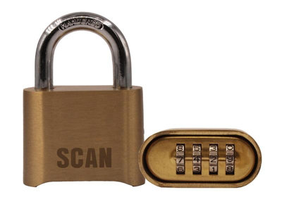 Scan Za116-1 Brass Combination Padlock 50mm Scaplbcom from B&Q