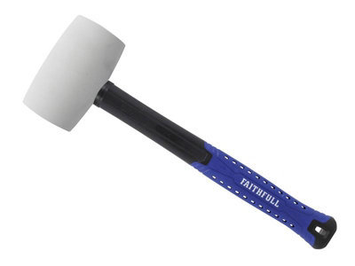 Faithfull White Fibreglass Rubber Mallet Hammer 24Oz Fairmwf24 from B&Q