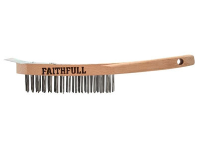 Faithfull Lightweight Scratch Brush With Scraper Four Row Fai5804Srf from B&Q