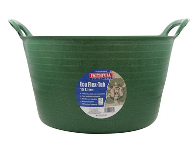 Faithfull Eco Flex Tub Bucket 15 LitreRecycled Green Faiecoflxg15 from B&Q
