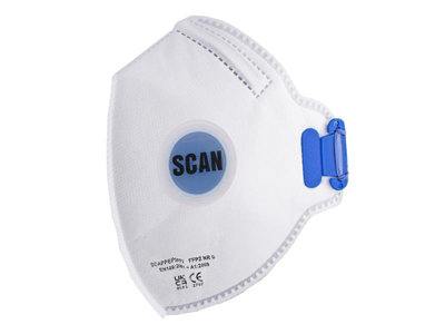 Scan Ffp2 Fold Flat Disposable Mask Valved Fp2 Protection (Pack 3) Scappep2Ffv from B&Q