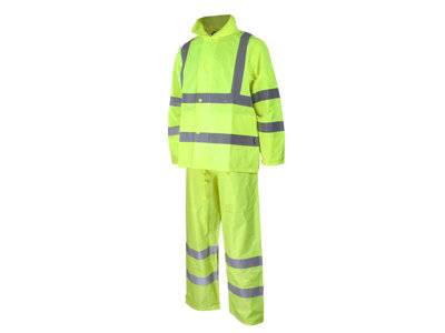 Scan Scahvrsym Hi-Vis Rain Suit YellowM Scahvrsym from B&Q