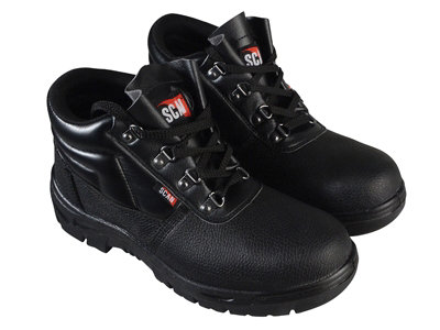 B&Q -  Jc-B917 4 D-Ring Chukka Safety Boots Black Uk 6 Eur 40 Scafwchuk6