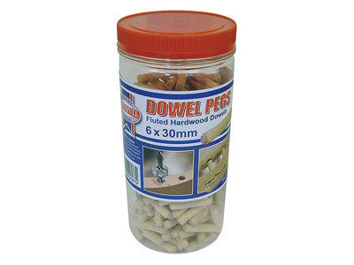 Faithfull  Wood Dowels Fluted 30 X 6mm (Tub 300) Faidow6300T from B&Q