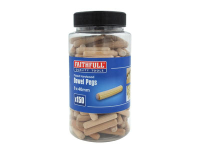 Faithfull FAIDOW8150T Wood Dowels Fluted 40 x 8mm (Tub 150) - Image 7