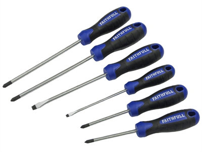 Faithfull Boxed Soft Grip Screwdriver Set6 Piece Faisdset6Pro