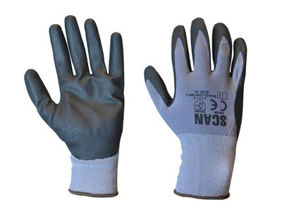 Scan 2Ank42L-24 Breathable Microfoam Nitrile GlovesLarge Size 9 Scaglonitmf from B&Q
