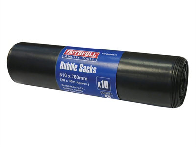 Faithfull  Black Rubble Sacks (Roll 10) Faibagrs10 from B&Q