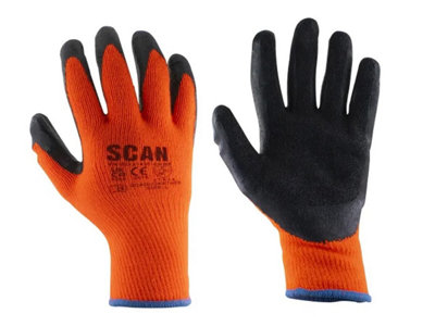 Scan Knitshell Thermal Gloves Orange/black from B&Q