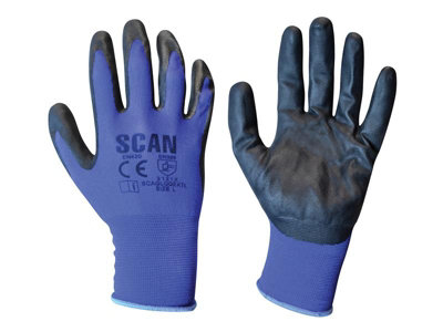 Scan N550118 Max. Dexterity Nitrile GlovesLarge Size 9 Scaglodextl from B&Q