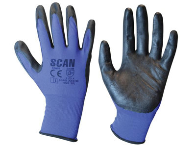Scan N550118 Max. Dexterity Nitrile GlovesXxl Size 11 Scaglodextxx from B&Q