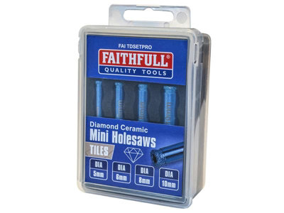 Faithfull Diamond Ceramic Mini Holesaw Set4 Piece Faitdsetpro from B&Q