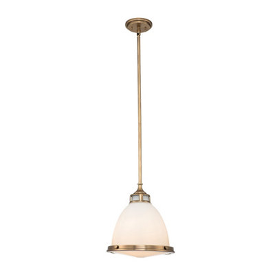 Luminosa Lighting Elstead Hinkley Amelia Dome Pendant Ceiling Light Heritage Brass from B&Q