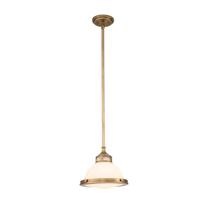 Luminosa Lighting Elstead Hinkley Amelia Dome Pendant Ceiling Light Heritage Brass from B&Q