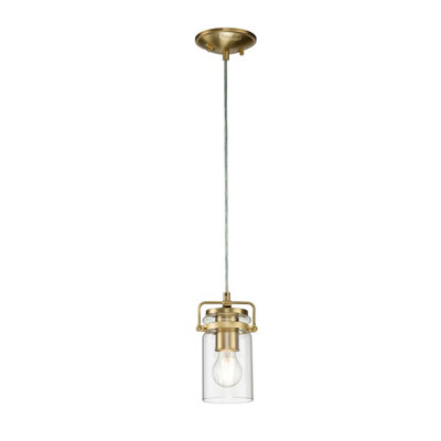 Luminosa Lighting Elstead Kichler Brinley Dome Pendant Ceiling Light Brushed Brass