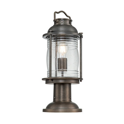 Luminosa Lighting Elstead Kichler Ashland Bay Outdoor Pedestal Light Burnished BronzeIp44