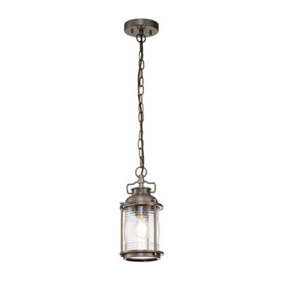 Luminosa Lighting Elstead Kichler Ashland Bay Outdoor Pendant Ceiling Light Burnished BronzeIp44 from B&Q