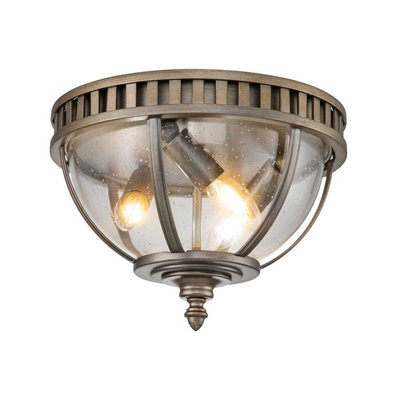 Luminosa Lighting Elstead Kichler Halleron Outdoor Decorative Flush Burnished BronzeIp44