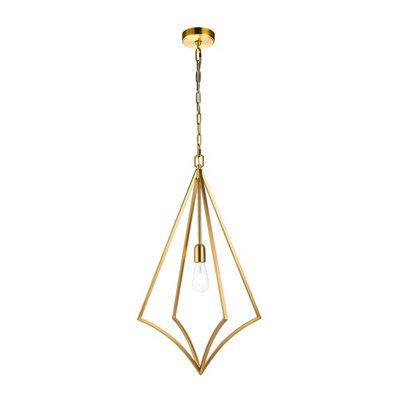 Luminosa Lighting Elstead Feiss Nico Wire Frame Pendant Ceiling Light Burnished Brass