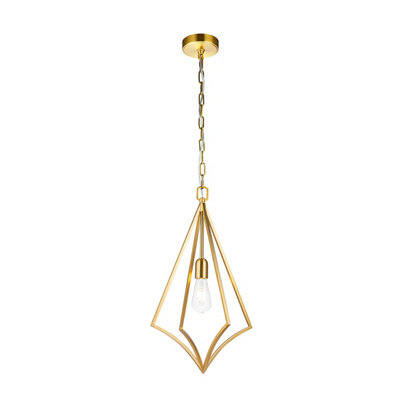 Luminosa Lighting Elstead Feiss Nico Wire Frame Pendant Ceiling Light Burnished Brass