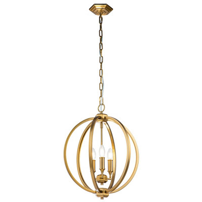 Luminosa Lighting Elstead Feiss Corinne Spherical Pendant Ceiling Light Burnished Brass