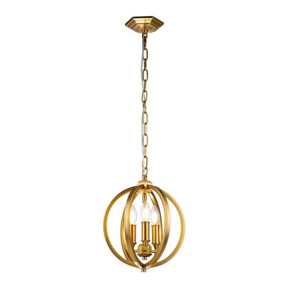 Luminosa Lighting Elstead Feiss Corinne Spherical Pendant Ceiling Light Burnished Brass