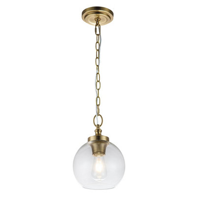 Luminosa Lighting Elstead Feiss Tabby Dome Pendant Ceiling Light Burnished Brass