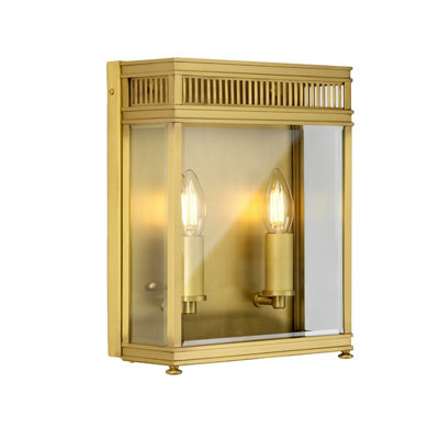 Luminosa Lighting Elstead Holborn Outdoor Wall Lantern Brushed BrassIp44 from B&Q