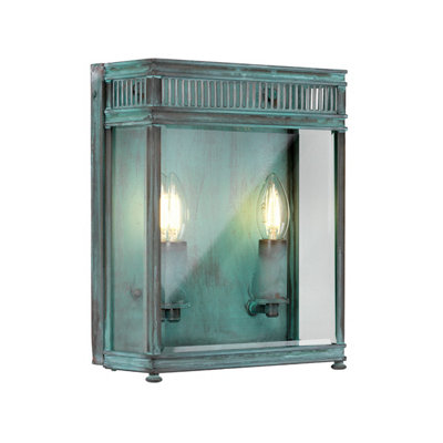 Luminosa Lighting Elstead Holborn Outdoor Wall Lantern VerdigrisIp44 from B&Q