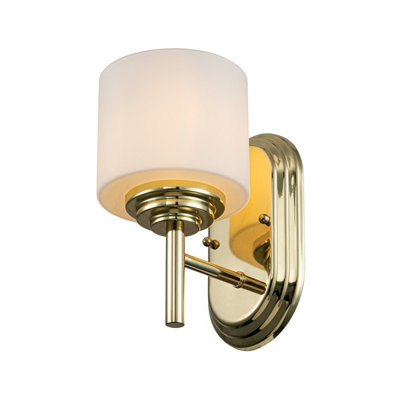 Luminosa Lighting Elstead Feiss Malibu Wall Lamp Polished BrassIp44