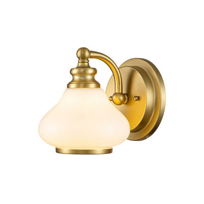 Luminosa Lighting Elstead Hinkley Ainsley Wall Lamp Brushed BrassIp44 from B&Q