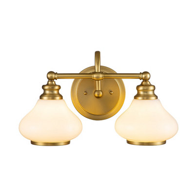 Luminosa Lighting Elstead Hinkley Ainsley Wall Lamp Brushed BrassIp44 from B&Q