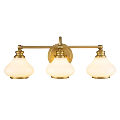 Luminosa Lighting Elstead Hinkley Ainsley Wall Lamp Brushed BrassIp44 from B&Q