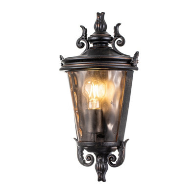 Luminosa Lighting Elstead Baltimore Outdoor Wall Lantern Weathered BronzeIp44 from B&Q