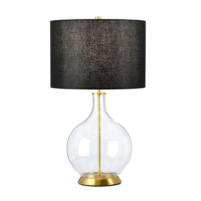 Luminosa Lighting Elstead Orb Table Lamp With Round Shade Aged Brass