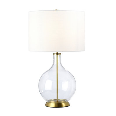 Luminosa Lighting Elstead Orb Table Lamp With Round Shade Aged Brass
