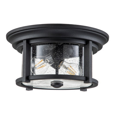 Luminosa Lighting Elstead Merrill 2 Light Outdoor FlushBlack Ip44 from B&Q
